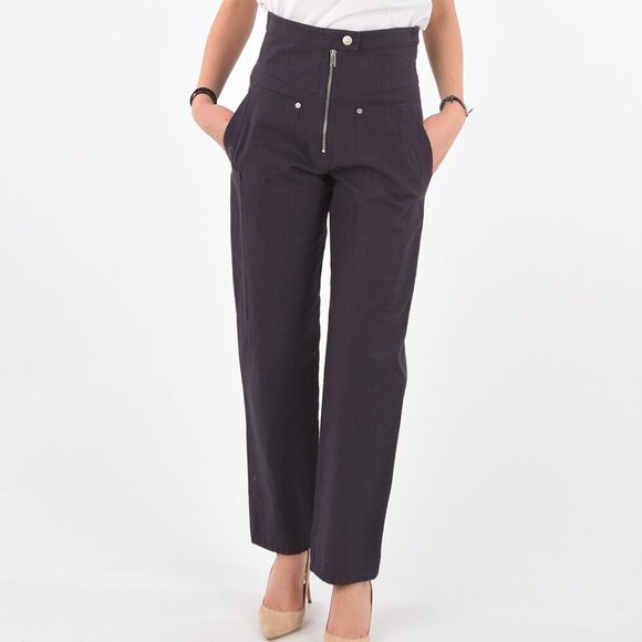 Isabel Marant Phil Trousers High Waist Black Pants Sz 4 - Picture 11 of 11